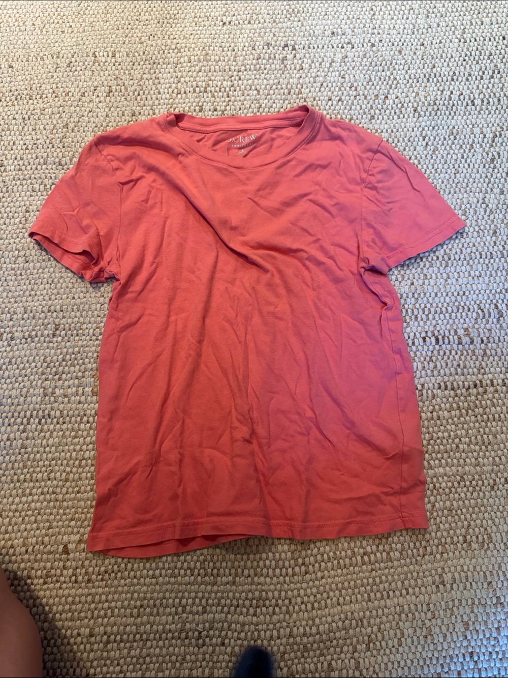 J. Crew Short-Sleeve Crewneck T-Shirt in Coral Pink